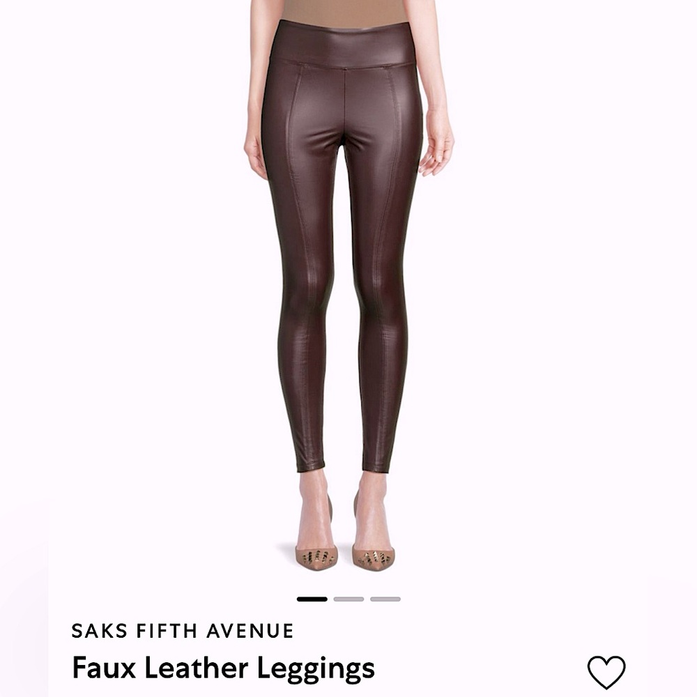 NWT - Saks Fifth Avenue Winter Leather Leggings